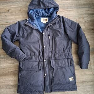 The North Face Snow Down Parka Large Retro Style EUC Clean Navy